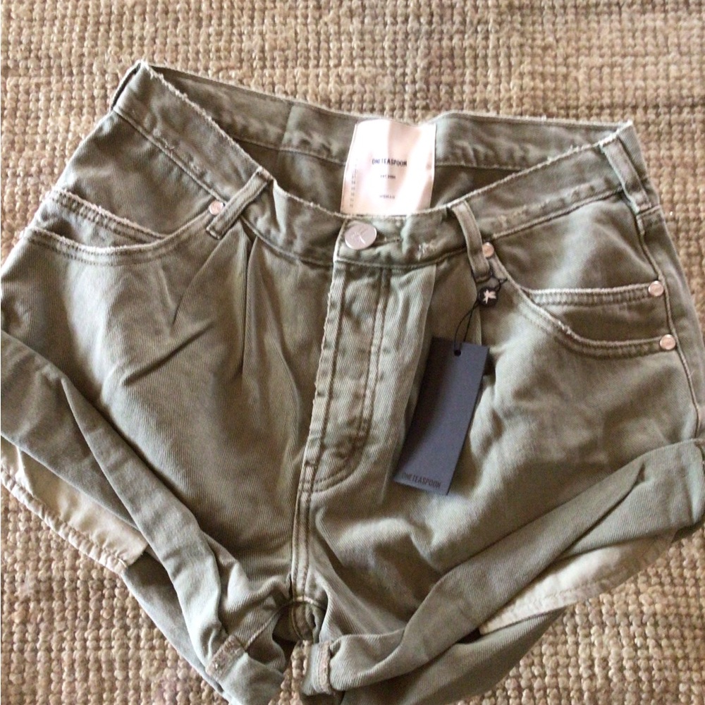 NEW! Sale One teaspoon sage denim shorts